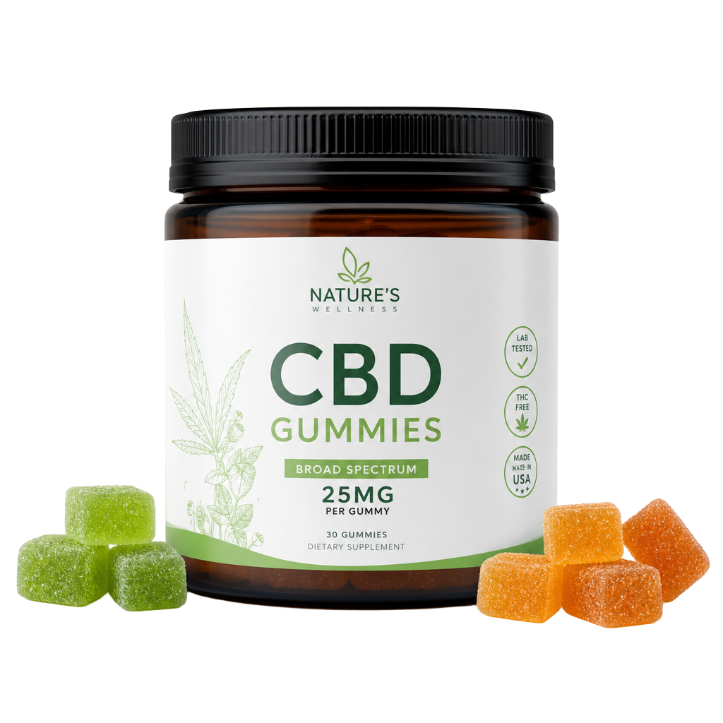 White label CBD gummies jar with a blank brandable front label